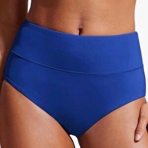 CRZ YOGA Sunshine High Rise Bikini Bottom Size Medium 8/10 Royal Blue